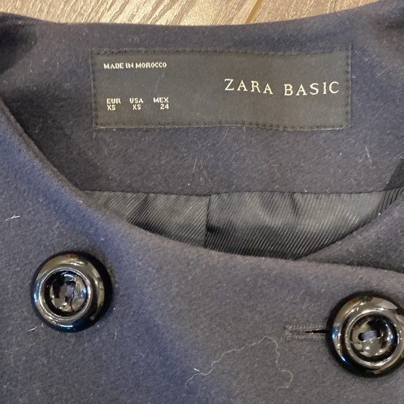 Navy Zara wool swing coat - Picture 2 of 3